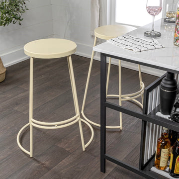 Hula 28.75" Modern Designer Iron Curved Backless Bar Stool